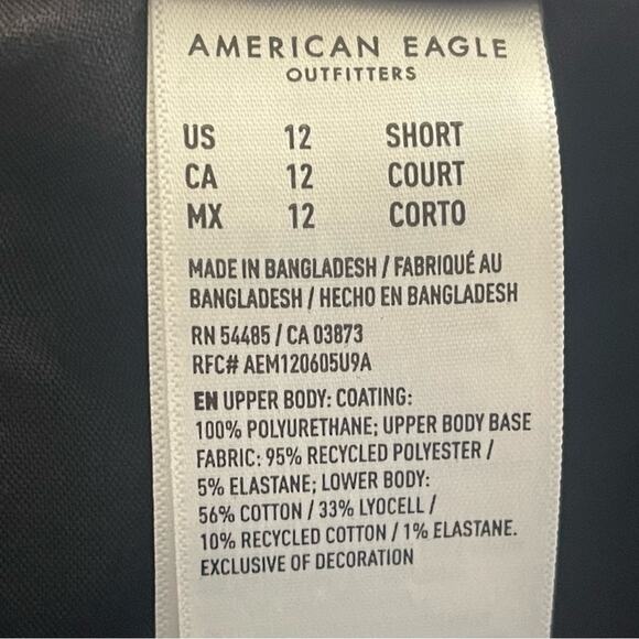 American Eagle Faux Leather & Black Denim Jeans, High Rise, Casual, NEW! 12S - Picture 2 of 7